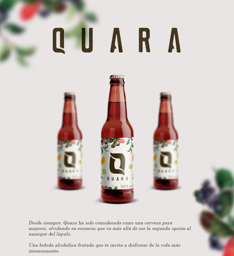 Quara 啤酒瓶裝含酒精果味飲料包裝設(shè)計-上海飲料包裝設(shè)計公司1