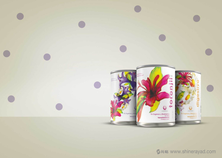 水彩花卉插畫風格花草茶葉鋁罐花茶包裝設計-上海包裝設計公司國外包裝欣賞2