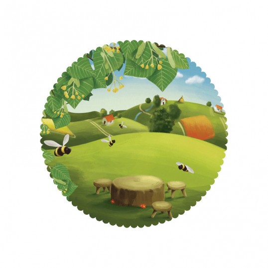 塞爾維亞Volim 蜂蜜包裝風(fēng)景插畫設(shè)計-油菜蜜插畫設(shè)計4