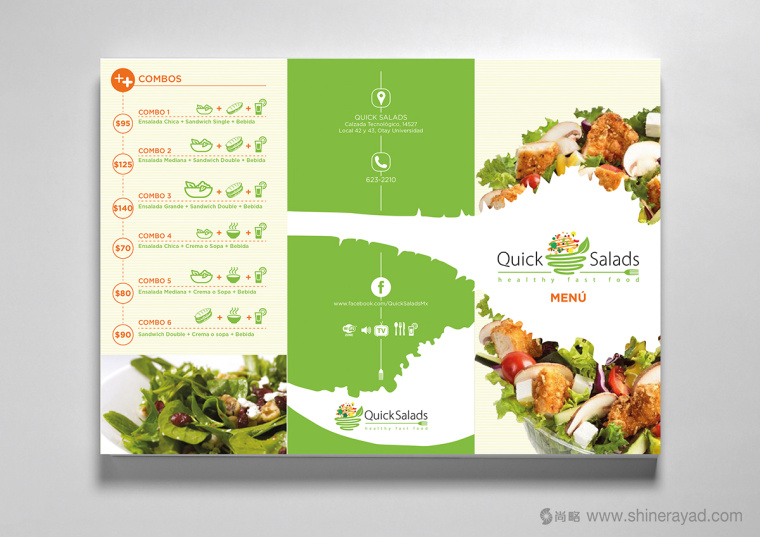 Quick Salads 沙拉有機(jī)素食餐廳VI設(shè)計(jì)9-餐廳菜單價目表設(shè)計(jì)