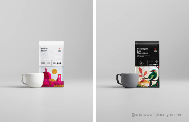 Archer Farms 盒裝咖啡包裝設(shè)計(jì)矢量插畫風(fēng)格-上海包裝設(shè)計(jì)公司3