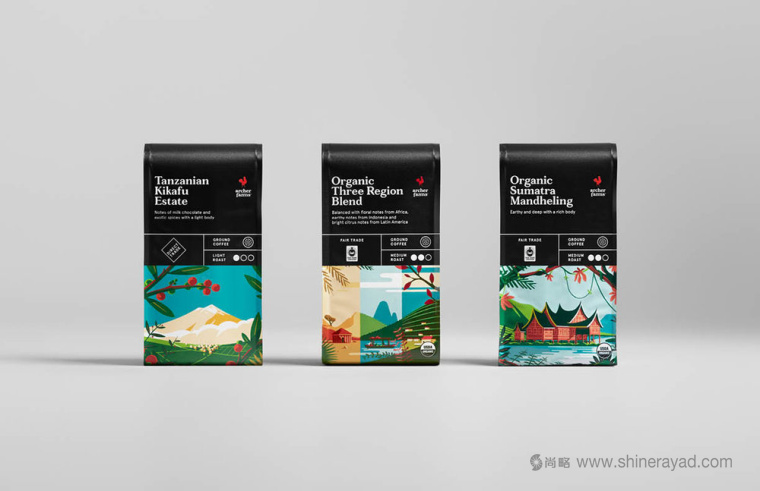 Archer Farms 盒裝咖啡包裝設(shè)計(jì)矢量插畫風(fēng)格-上海包裝設(shè)計(jì)公司4