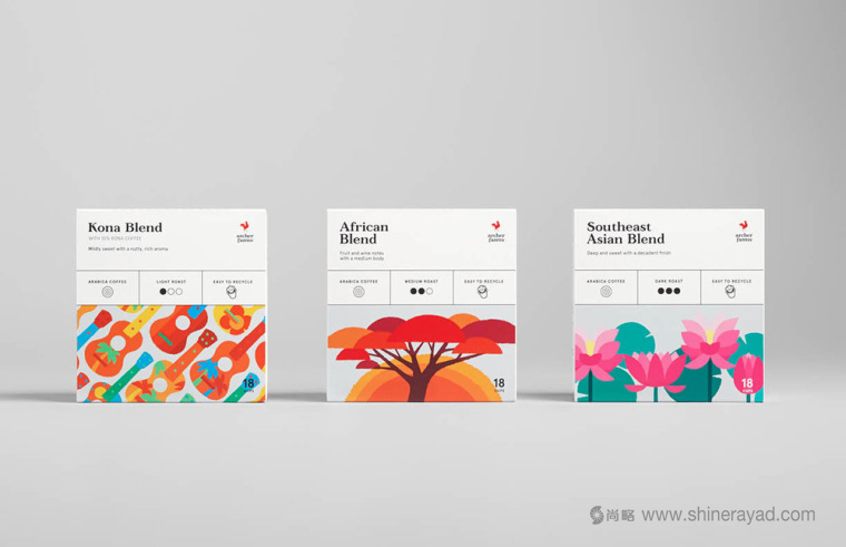 Archer Farms 盒裝咖啡包裝設計矢量插畫風格-上海包裝設計公司9