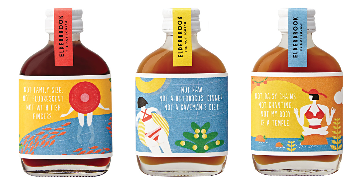 包裝欣賞：ELDERBROOK 果汁飲料包裝設(shè)計水果與人的結(jié)合插畫設(shè)計欣賞2