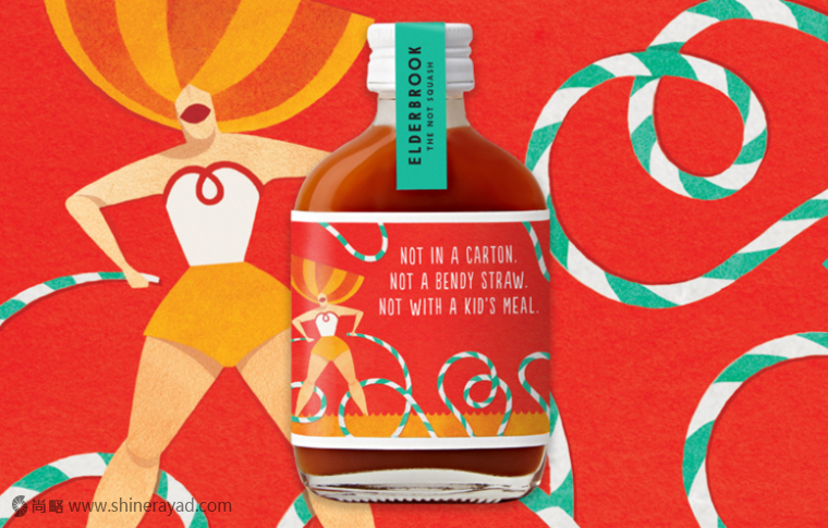 包裝欣賞：ELDERBROOK 果汁飲料包裝設(shè)計水果與人的結(jié)合插畫設(shè)計欣賞6