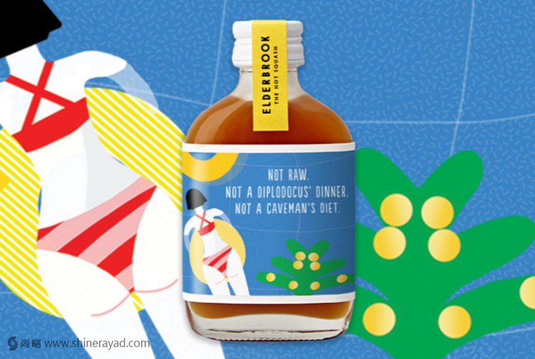 包裝欣賞：ELDERBROOK 果汁飲料包裝設(shè)計水果與人的結(jié)合插畫設(shè)計欣賞10