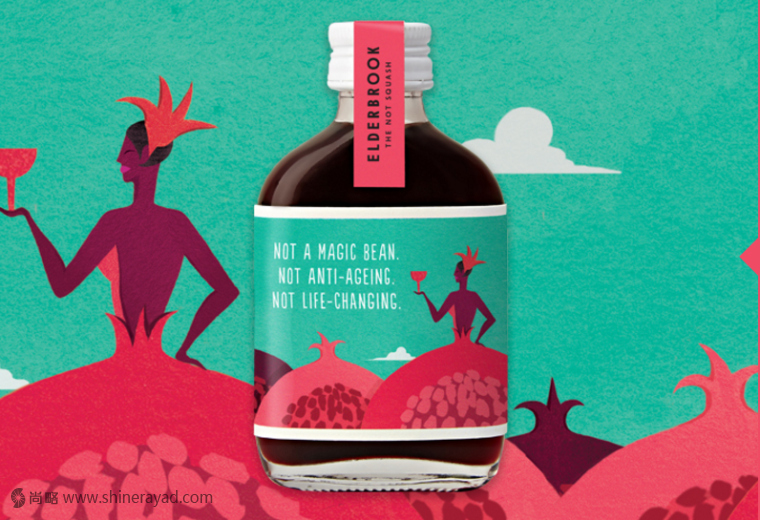 包裝欣賞：ELDERBROOK 果汁飲料包裝設(shè)計水果與人的結(jié)合插畫設(shè)計欣賞11