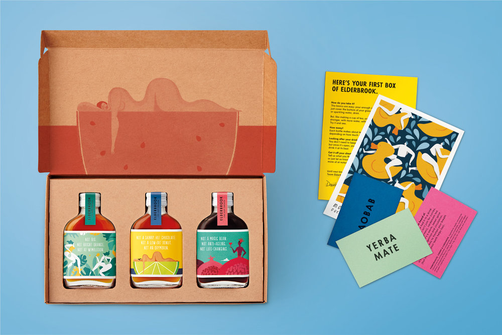 包裝欣賞：ELDERBROOK 果汁飲料包裝設(shè)計水果與人的結(jié)合插畫設(shè)計欣賞12