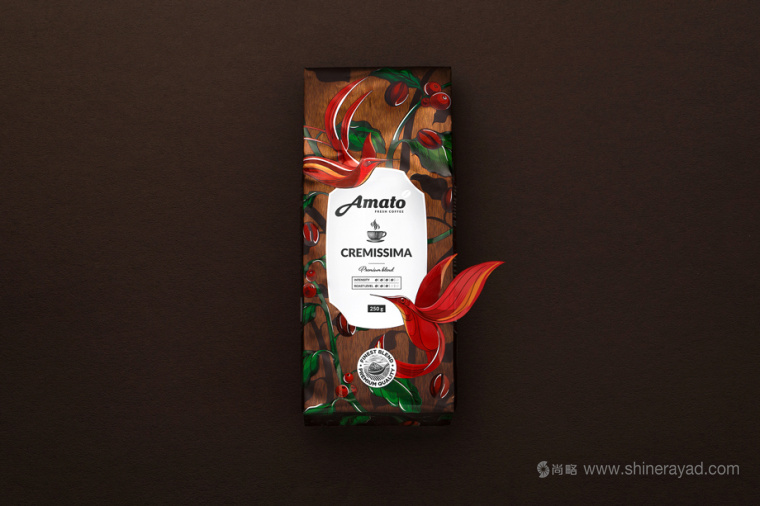 上海包裝設(shè)計(jì)公司欣賞：Amato花鳥(niǎo)插畫(huà)設(shè)計(jì)風(fēng)格咖啡包裝設(shè)計(jì)5