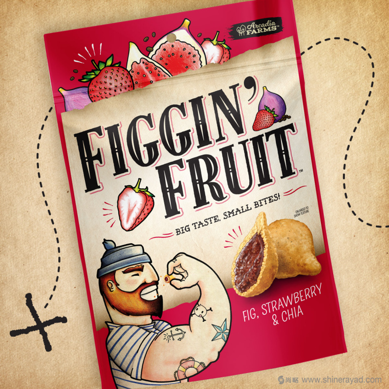 Figgin’ Fruit 無(wú)花果餅干包裝設(shè)計(jì)船長(zhǎng)人物水果插畫設(shè)計(jì)篇-上海食品包裝設(shè)計(jì)公司4