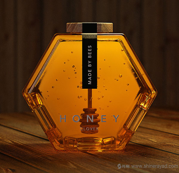 六邊形瓶型蜂蜜包裝-上海包裝設計公司