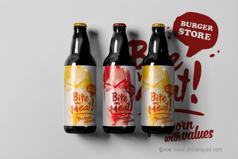 Bite My Meat 漢堡概念餐廳品牌VI視覺(jué)形象設(shè)計(jì)“女性身體篇”-上海品牌設(shè)計(jì)公司