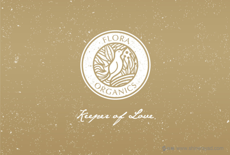Flora Organics 有機(jī)天然化妝品品牌小鳥標(biāo)志設(shè)計-上海品牌設(shè)計公司2