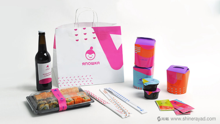 YAPOSHKA 外賣餐飲服務(wù)品牌形象視覺識別設(shè)計與外賣包裝盒設(shè)計
