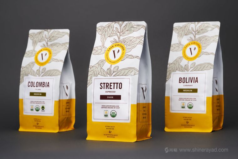 Cafe Virtuoso 咖啡大師咖啡包裝設(shè)計(jì)植物插畫設(shè)計(jì)欣賞－上海包裝設(shè)計(jì)公司