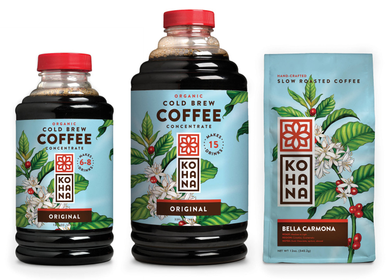 花朵插畫KOHANA咖啡包裝設(shè)計(jì)上海包裝設(shè)計(jì)公司