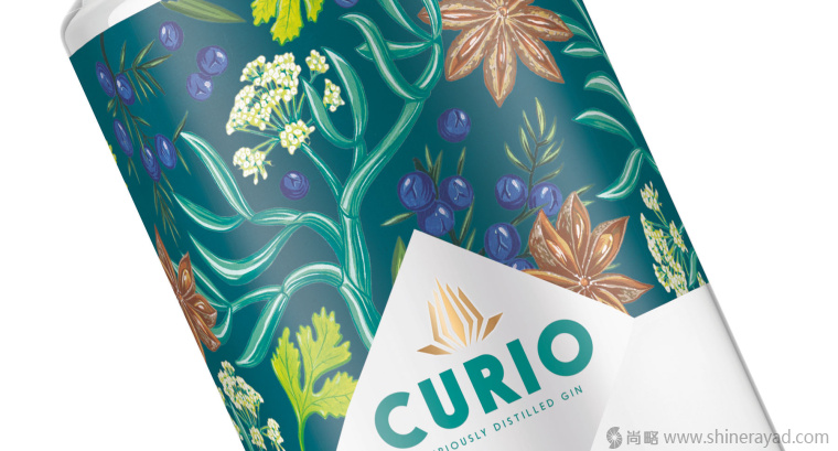 國(guó)外手繪植物花卉插畫(huà)風(fēng)格洋酒包裝設(shè)計(jì)-curio杜松子酒和伏特加酒包裝設(shè)計(jì)3 國(guó)外手繪植物花卉插畫(huà)風(fēng)格洋酒包裝設(shè)計(jì)-curio杜松子酒和伏特加酒包裝設(shè)計(jì)3