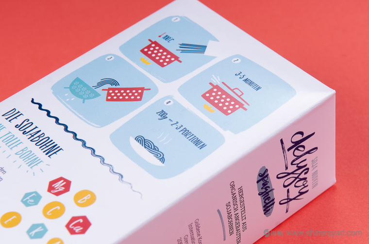 充滿俏皮風格的DELYSOY 面條面食包裝設(shè)計欣賞-上海食品包裝設(shè)計公司