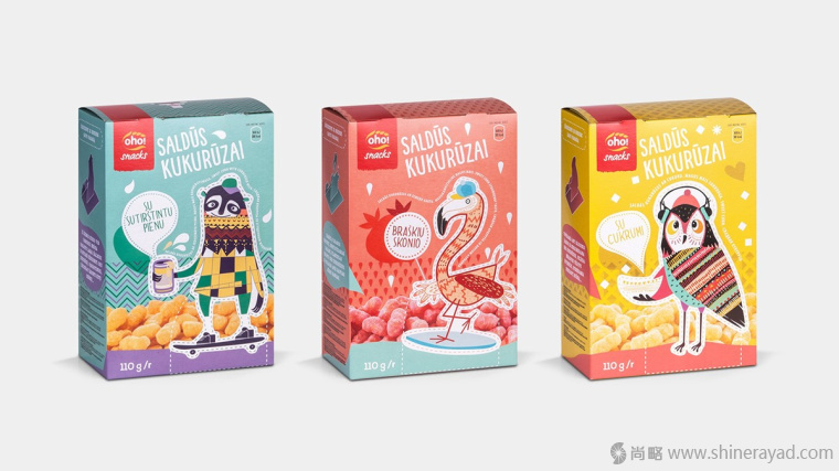 上海包裝設計公司欣賞 Oho 兒童休閑零食趣味食品包裝設計1