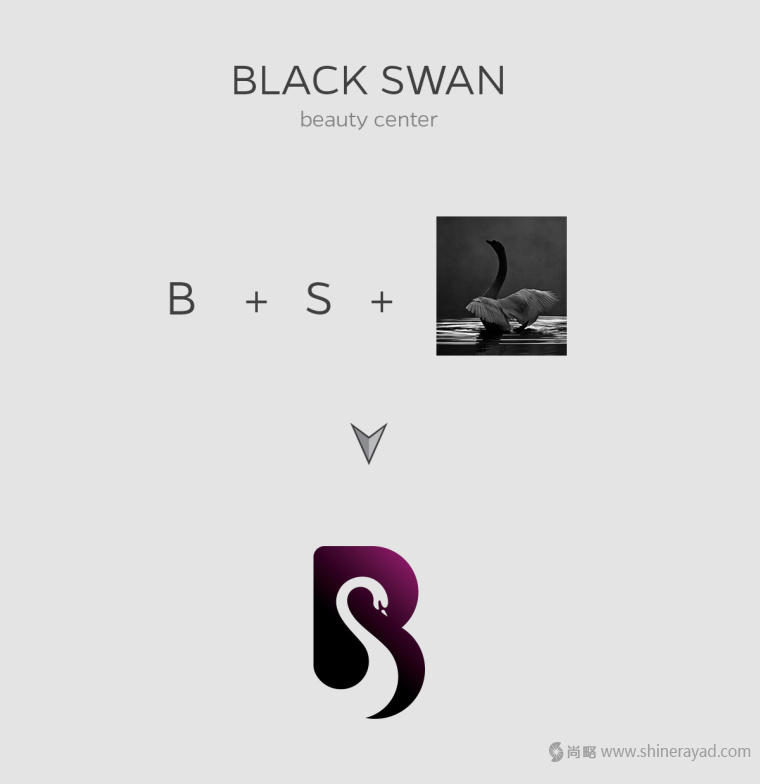 上海LOGO設(shè)計公司欣賞——黑天鵝美容中心美容店LOGO設(shè)計1