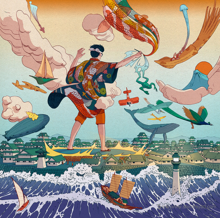 日本旅行故事插畫設(shè)計(jì)欣賞-上海品牌形象設(shè)計(jì)公司4