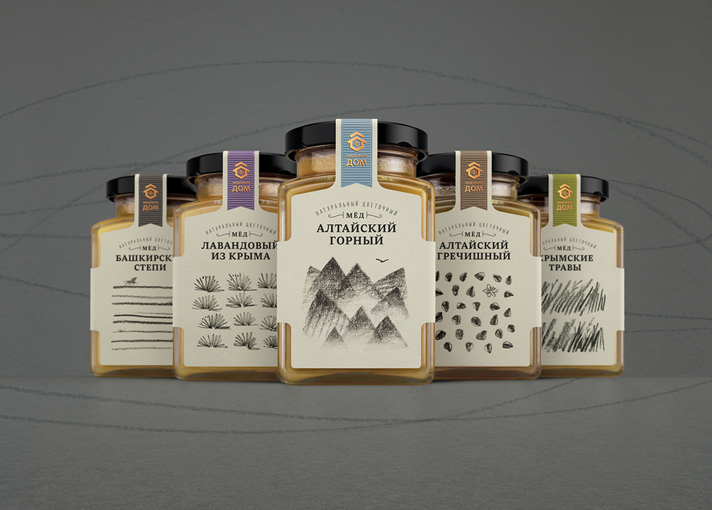 鉛筆涂鴉風(fēng)格AOM蜂蜜包裝設(shè)計(jì)-上海食品包裝設(shè)計(jì)公司設(shè)計(jì)欣賞3