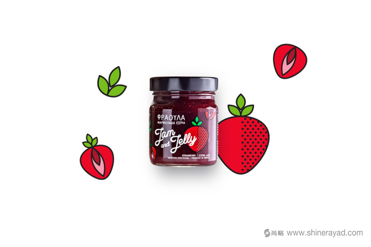 JAM AND JELLY 水果果醬包裝設(shè)計-草莓醬櫻桃醬橙子醬杏仁醬9