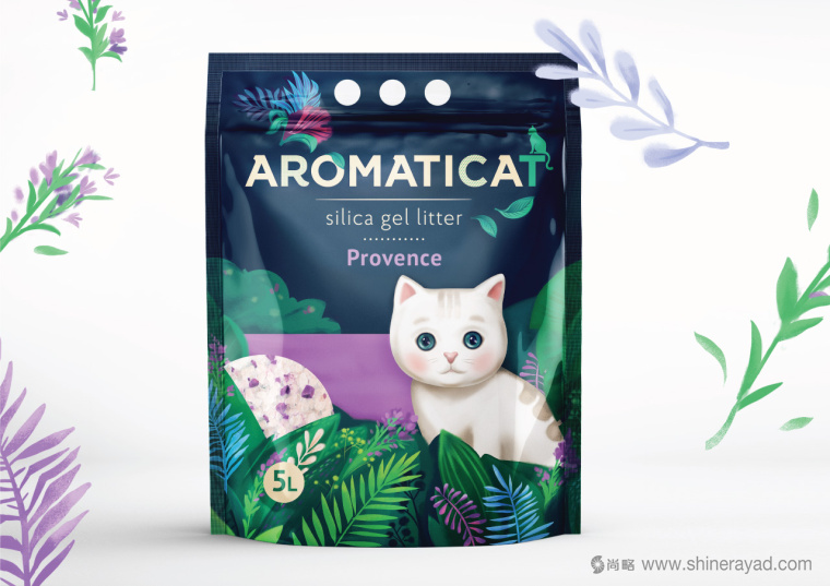 上海包裝設計公司設計欣賞AROMATICAT寵物貓貓砂包裝設計貓咪插畫設計8