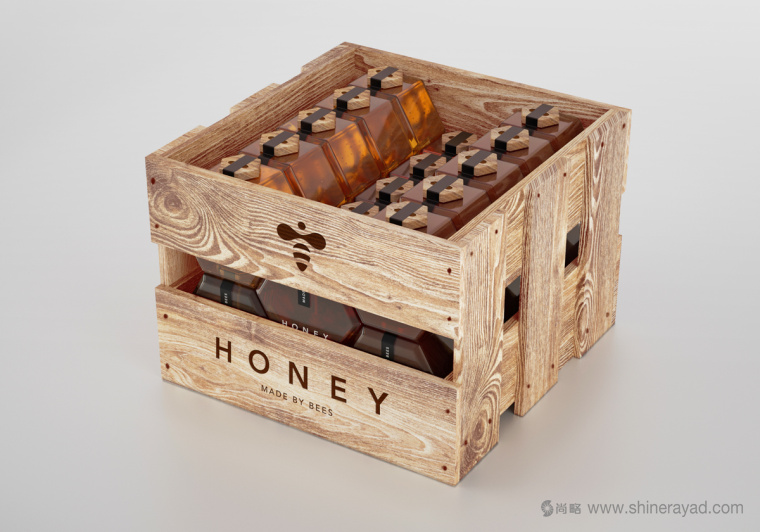 六角形造型設(shè)計Honey 蜂蜜產(chǎn)品瓶型設(shè)計包裝設(shè)計-上海食品品牌策劃設(shè)計公司8