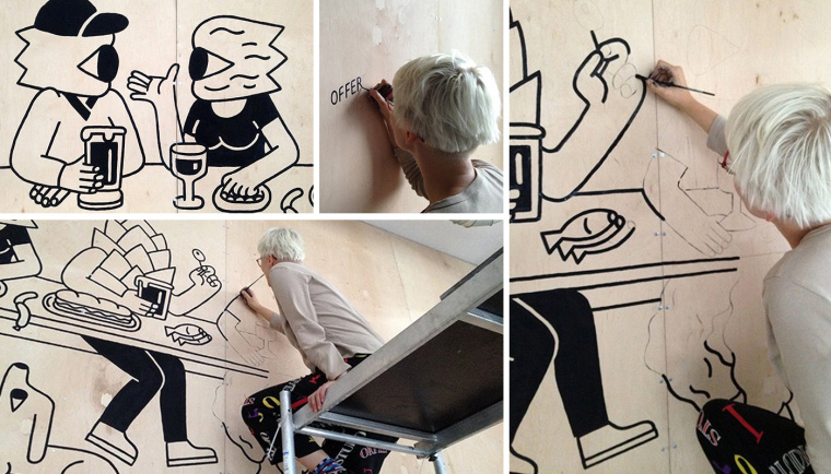 4Hops 啤酒酒吧logo設(shè)計(jì)餐廳VI形象線條插畫設(shè)計(jì)-上海logo設(shè)計(jì)公司設(shè)計(jì)收藏8