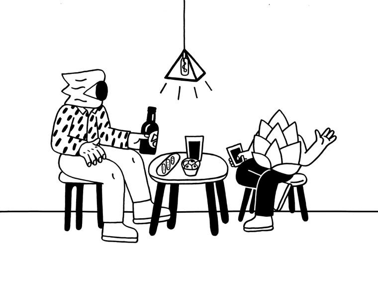 4Hops 啤酒酒吧logo設(shè)計(jì)餐廳VI形象線條插畫設(shè)計(jì)-上海logo設(shè)計(jì)公司設(shè)計(jì)收藏3