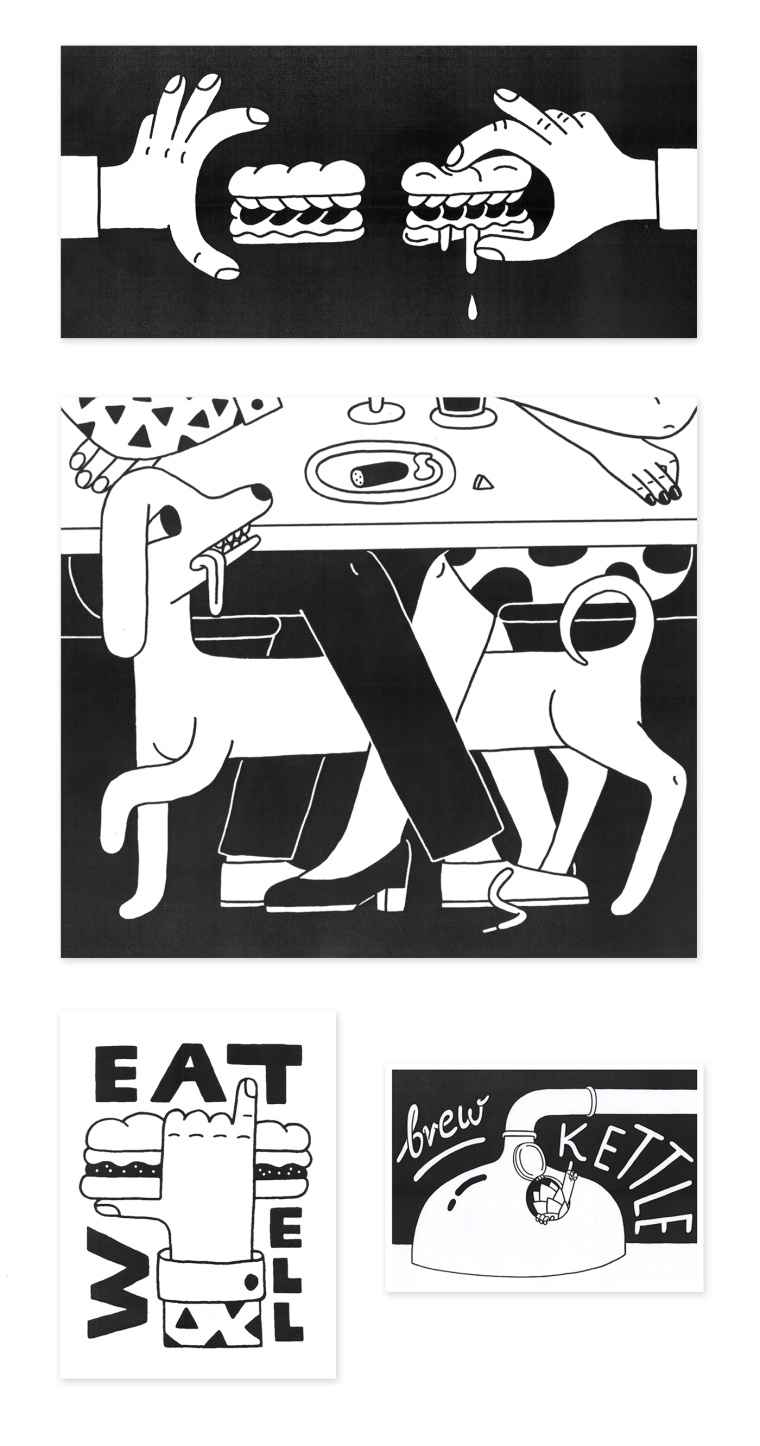 4Hops 啤酒酒吧logo設(shè)計(jì)餐廳VI形象線條插畫設(shè)計(jì)-上海logo設(shè)計(jì)公司設(shè)計(jì)收藏7