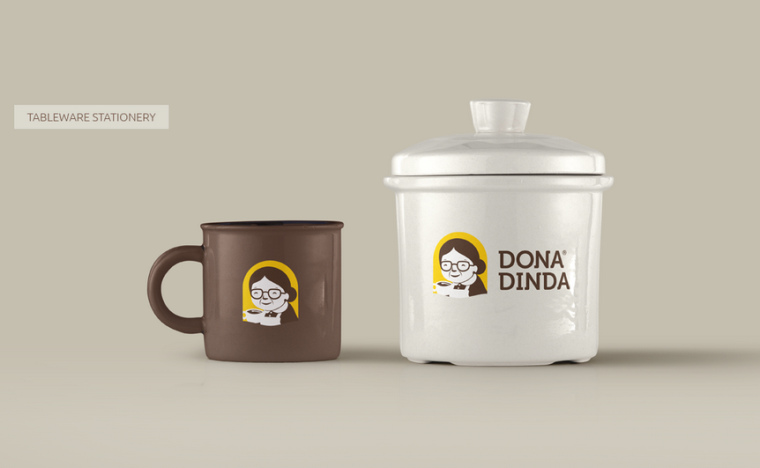 Dona Dinda 老奶奶冷凍食品咖啡人物頭像logo設(shè)計VI設(shè)計-上海品牌設(shè)計公司5