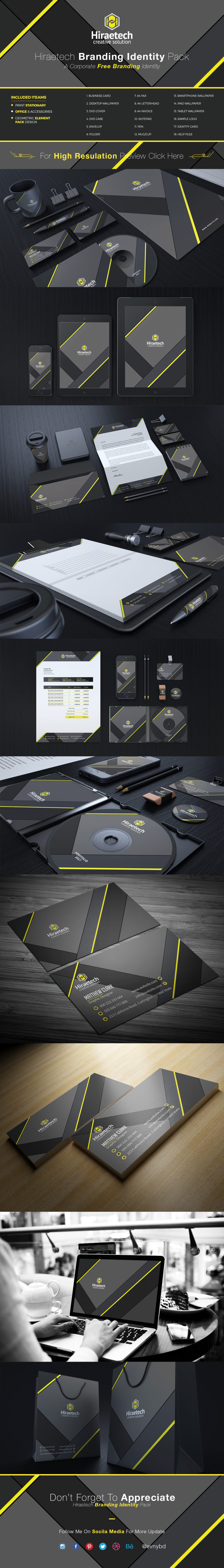 濃濃工業(yè)風(fēng) Hiraetech企業(yè)品牌VI視覺形象識別設(shè)計模板