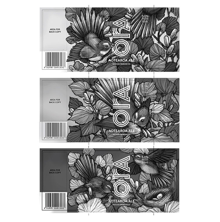 Ora毛利人啤酒品牌包裝設(shè)計(jì)，使用川崎植物的美麗插圖設(shè)計(jì)