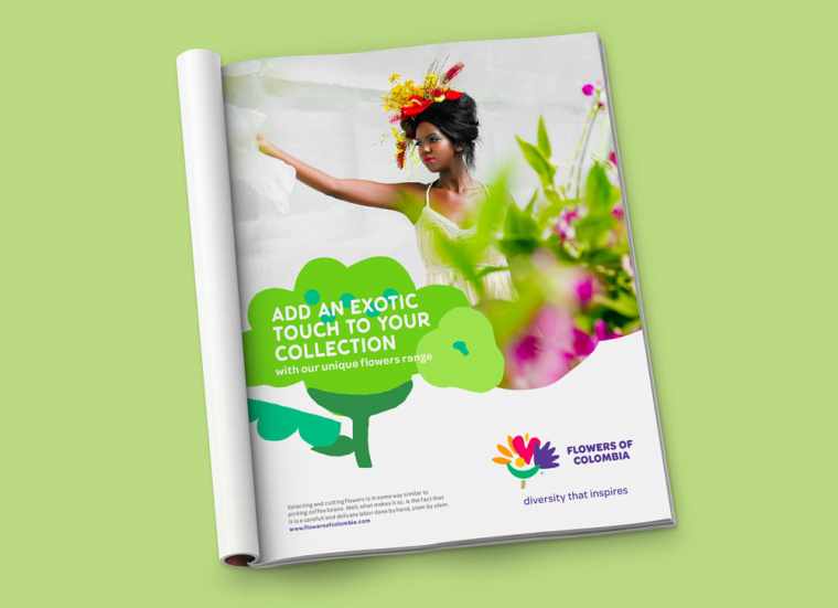 千變萬化的哥倫比亞鮮花出口商協(xié)會標志設計VI設計