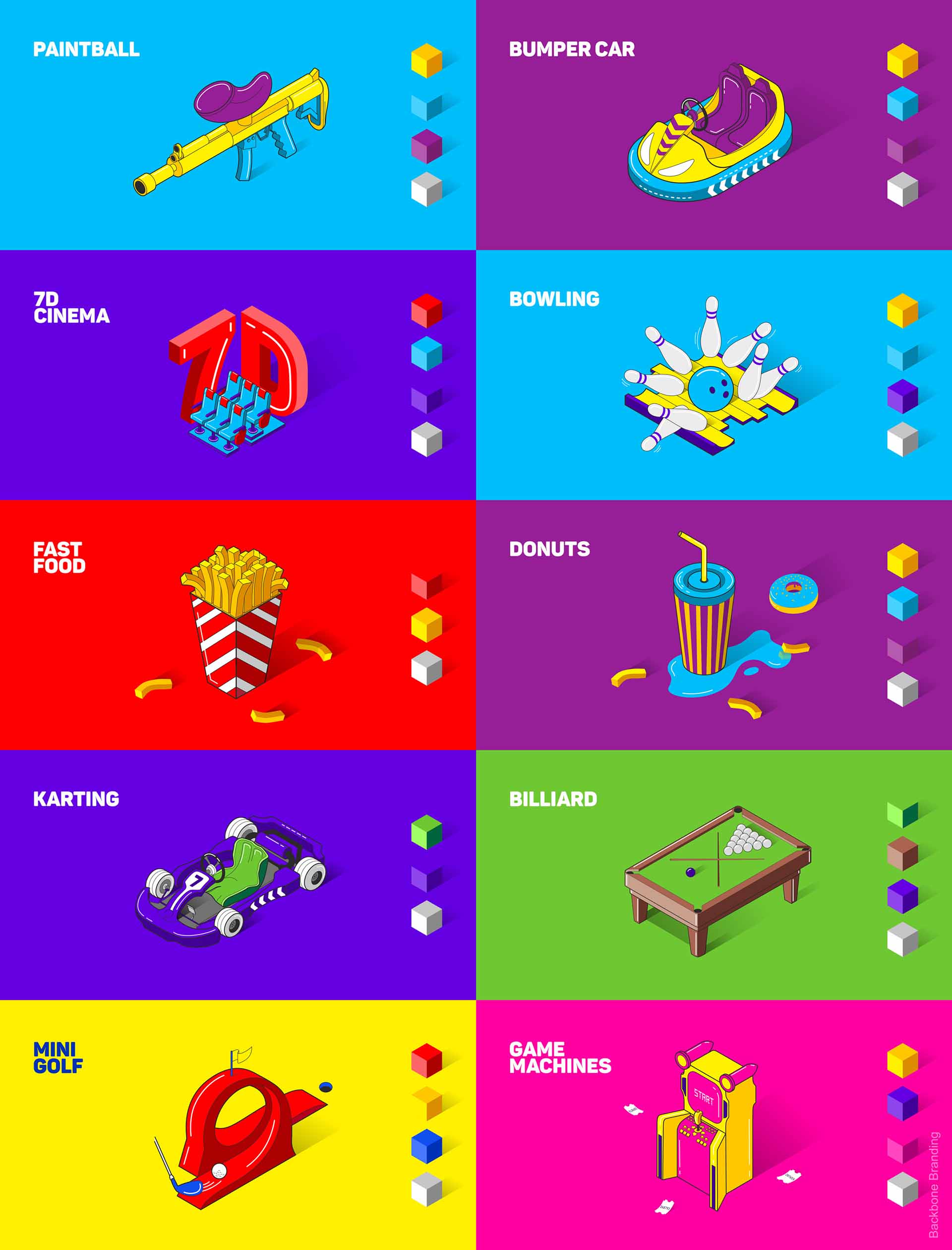 矢量圖畫(huà)風(fēng)格Play City 娛樂(lè)公園vi形象設(shè)計(jì)——展現(xiàn)游戲與現(xiàn)實(shí)交融