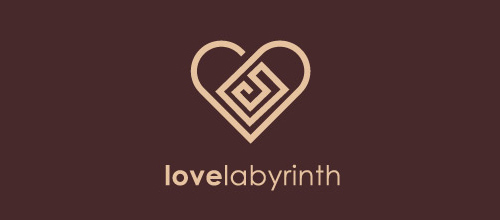 表達(dá)愛情愛心的心形logo設(shè)計-LOVELABYRINTH