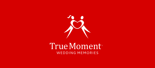 表達(dá)愛情愛心的心形logo設(shè)計-真正的時刻