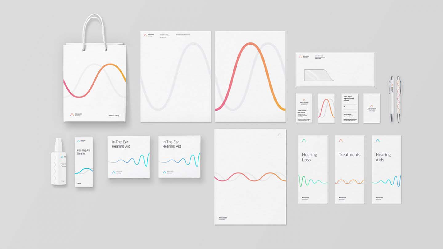Alexander 聽力訓練醫(yī)療機構(gòu)品牌VI設(shè)計-極致簡潔線性設(shè)計