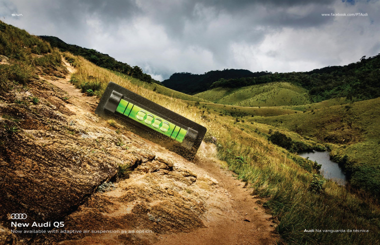 新奧迪Q5汽車自適應(yīng)空氣懸架平面廣告創(chuàng)意