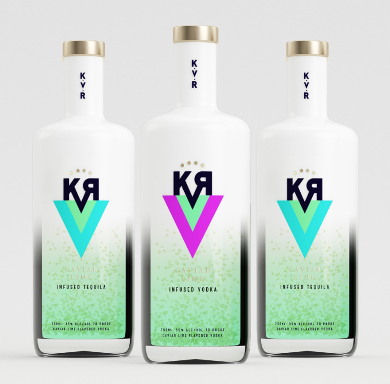 KVR酒精飲料品牌設(shè)計(jì)包裝設(shè)計(jì)，互補(bǔ)色箭頭符號(hào)，讓包裝超有識(shí)別性