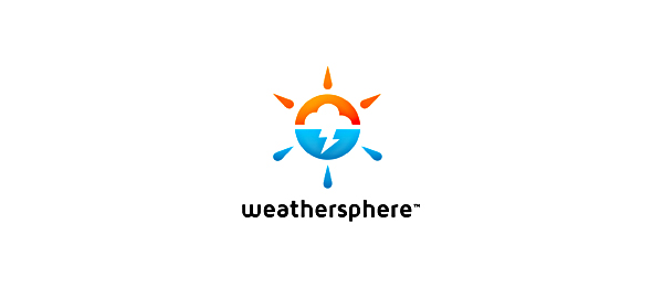 創(chuàng)意太陽logo設(shè)計(jì)靈感-Weathersphere天氣預(yù)報(bào)logo