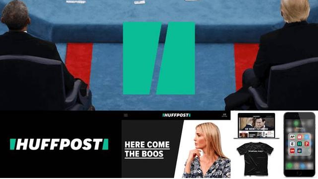 幾何演繹logo-Huffpost（美國最具影響力新聞網(wǎng)站《赫芬頓郵報 》）logo設(shè)計