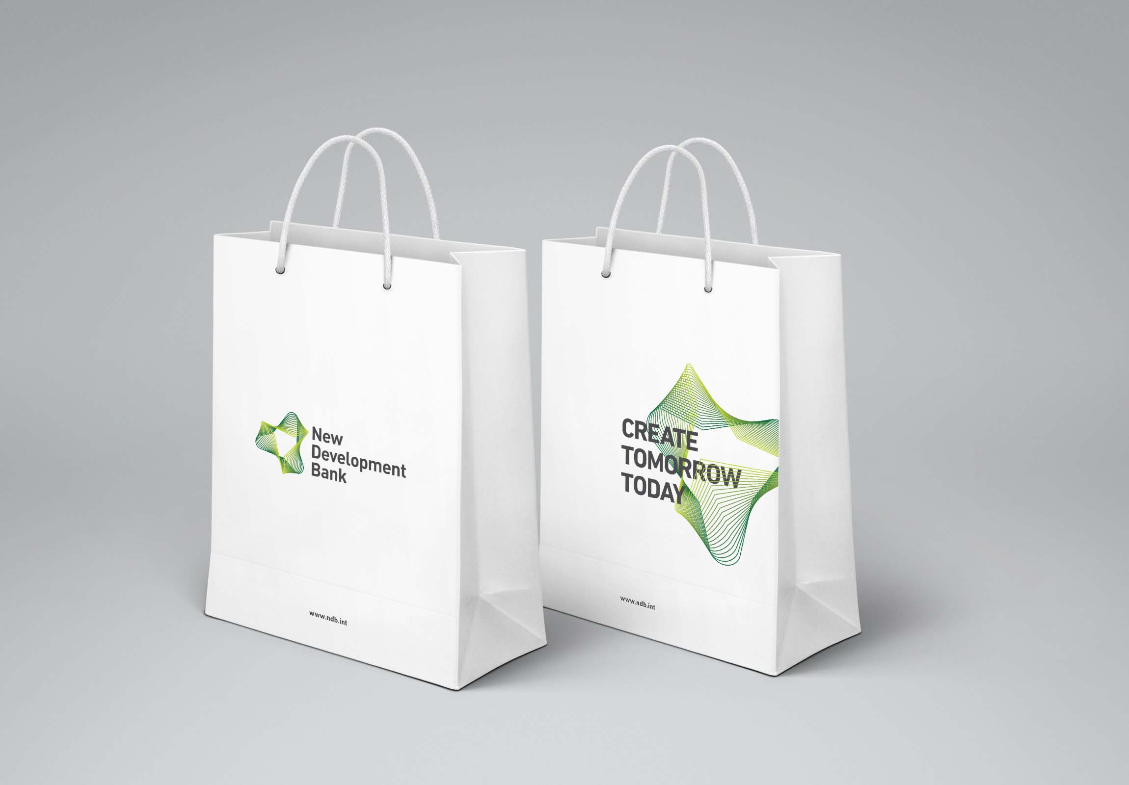 金磚國家新開發(fā)銀行標(biāo)識logo設(shè)計-可持續(xù)發(fā)展的動感線條logo