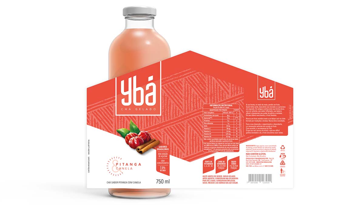 引用神話色彩和水果結(jié)合的Ybá冰茶飲料包裝設(shè)計(jì)欣賞