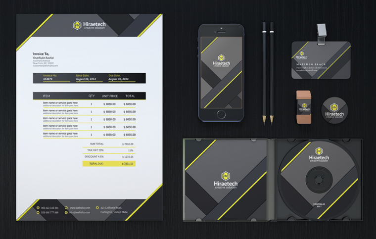 濃濃工業(yè)風(fēng) Hiraetech企業(yè)品牌VI視覺(jué)形象識(shí)別設(shè)計(jì)模板