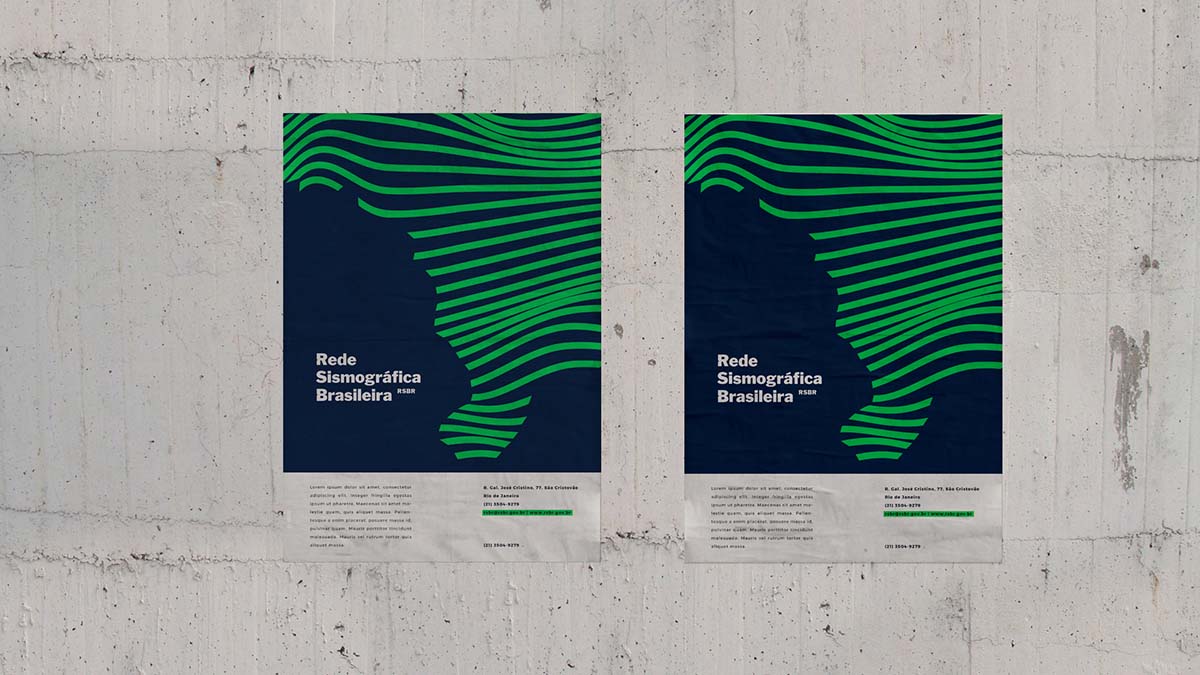 波浪線性風格標志設計VI設計- RSBR巴西地震網(wǎng)絡站品牌形象重塑