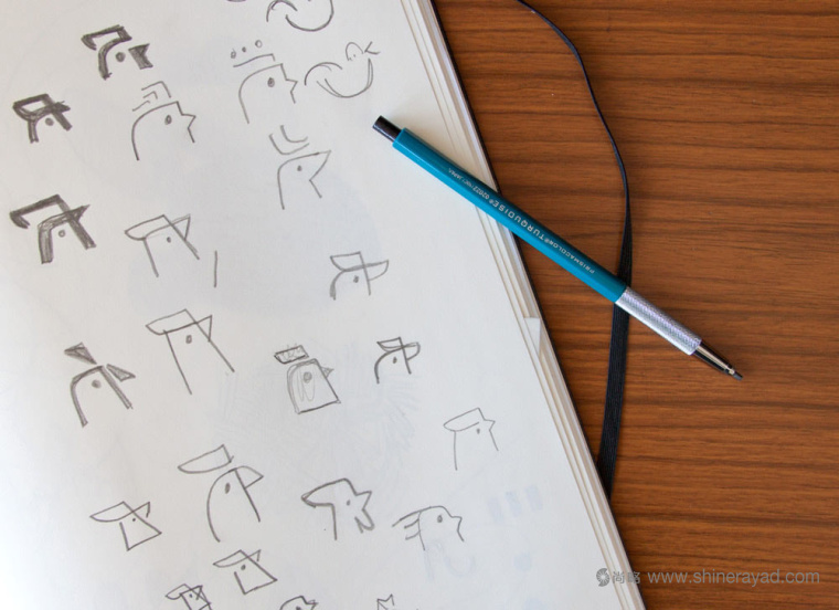 Starbird 炸雞快餐餐廳餐飲logo設(shè)計(jì)草圖-上海logo設(shè)計(jì)公司