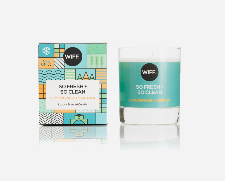 方形色塊插畫風(fēng)格 WIFF蠟燭香薰包裝設(shè)計-上海包裝設(shè)計公司